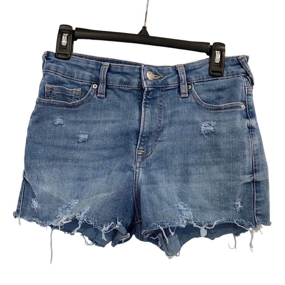 True‎ Religion Maisie High Rise Distressed Denim Shorts Blue Women 29 Cutdoff